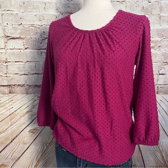 J Crew Swiss dot knit top - Picture 1 of 6